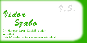 vidor szabo business card